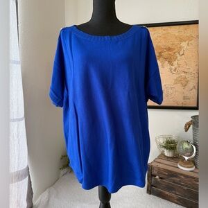 Melissa Paige cobalt blue short sleeve top size XL